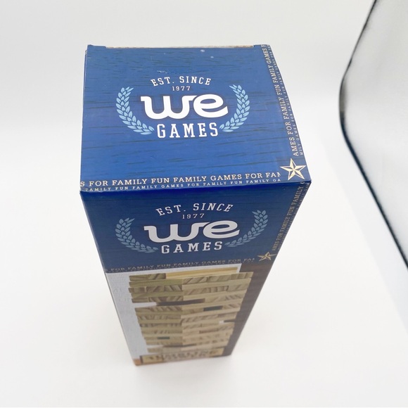 WE Games Wooden Block Stacking Tower Storage  Tumble Game Tabletop Games 14 inch - Picture 7 of 7